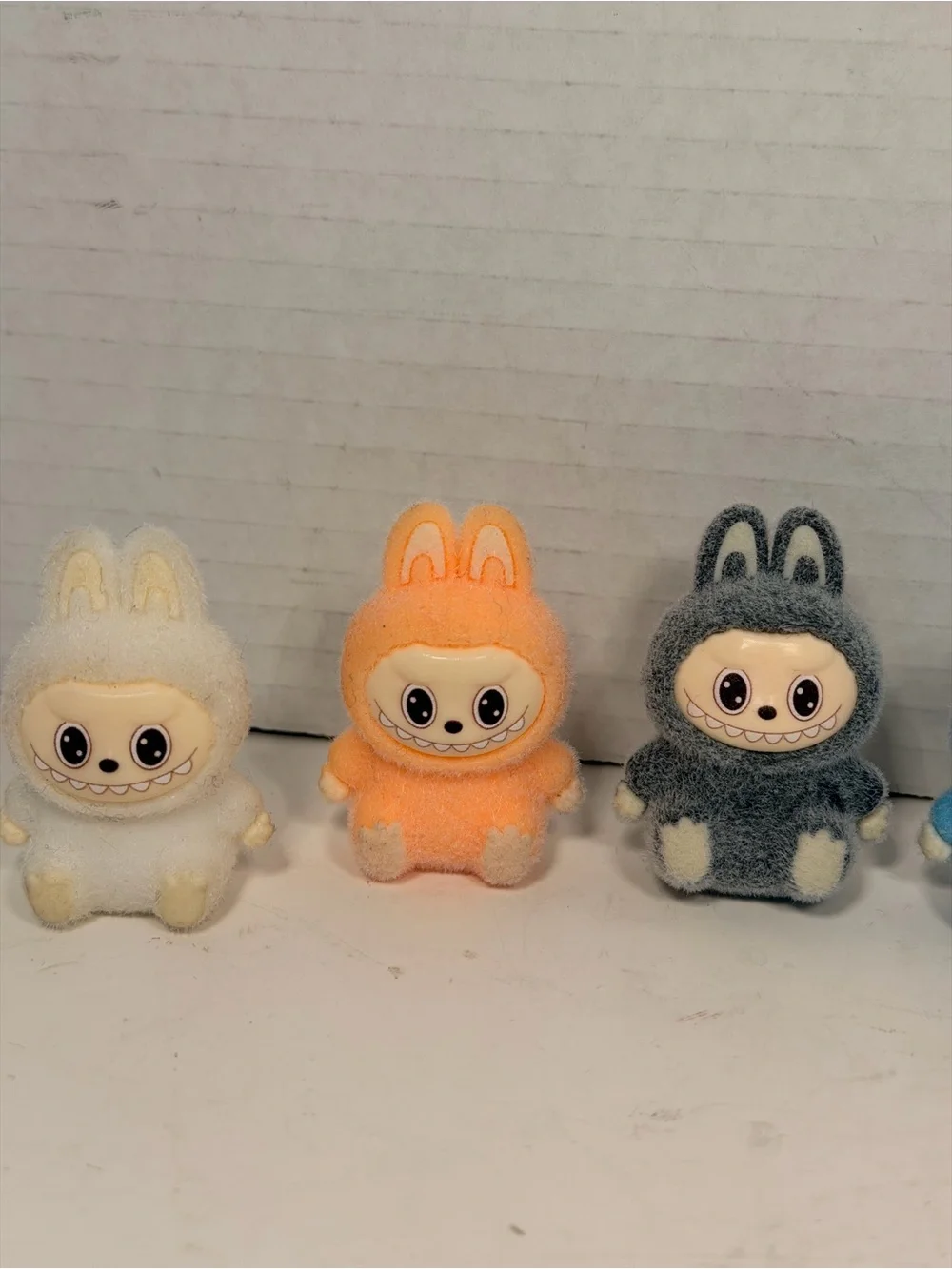Labubu Mini Flocked Monster Figures Set of 9 Collectible Toy Dolls